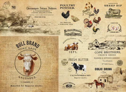 Barnyard Masterboard Decoupage Paper