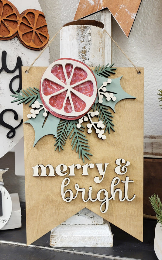 DIY Merry  & Bright Wall Decor - unfinished DIY