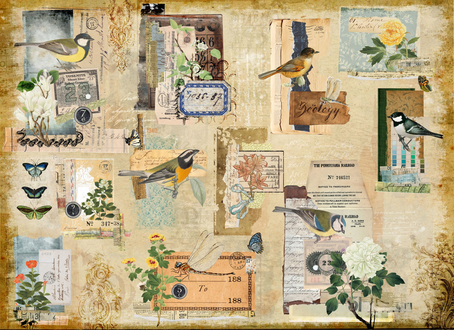 Pre - Order - Scrappy Masterboard -  Decoupage Paper - Roycycled Treasure