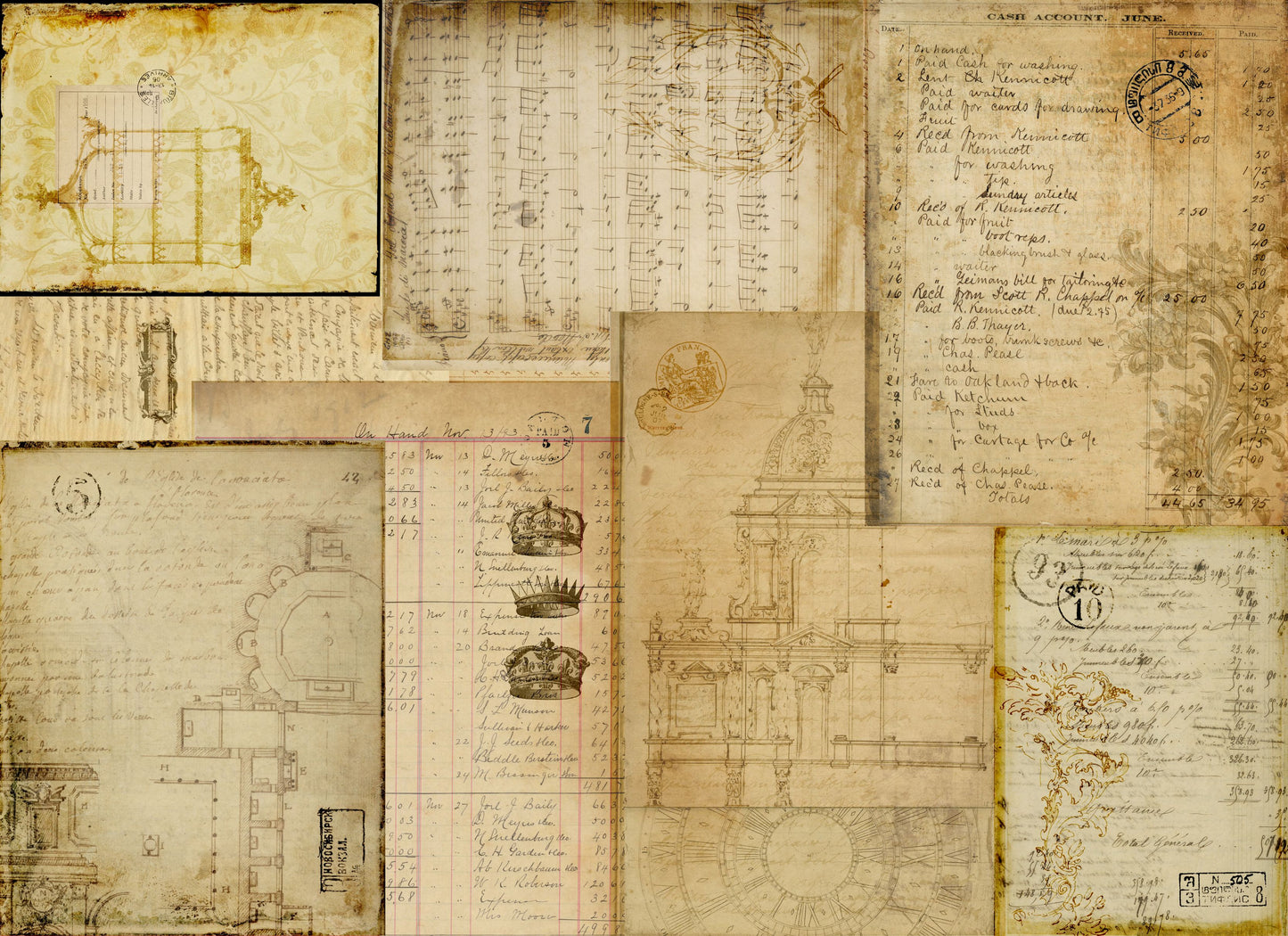 Pre - Order -Warm Typography  -  Decoupage Paper - Roycycled Treasure