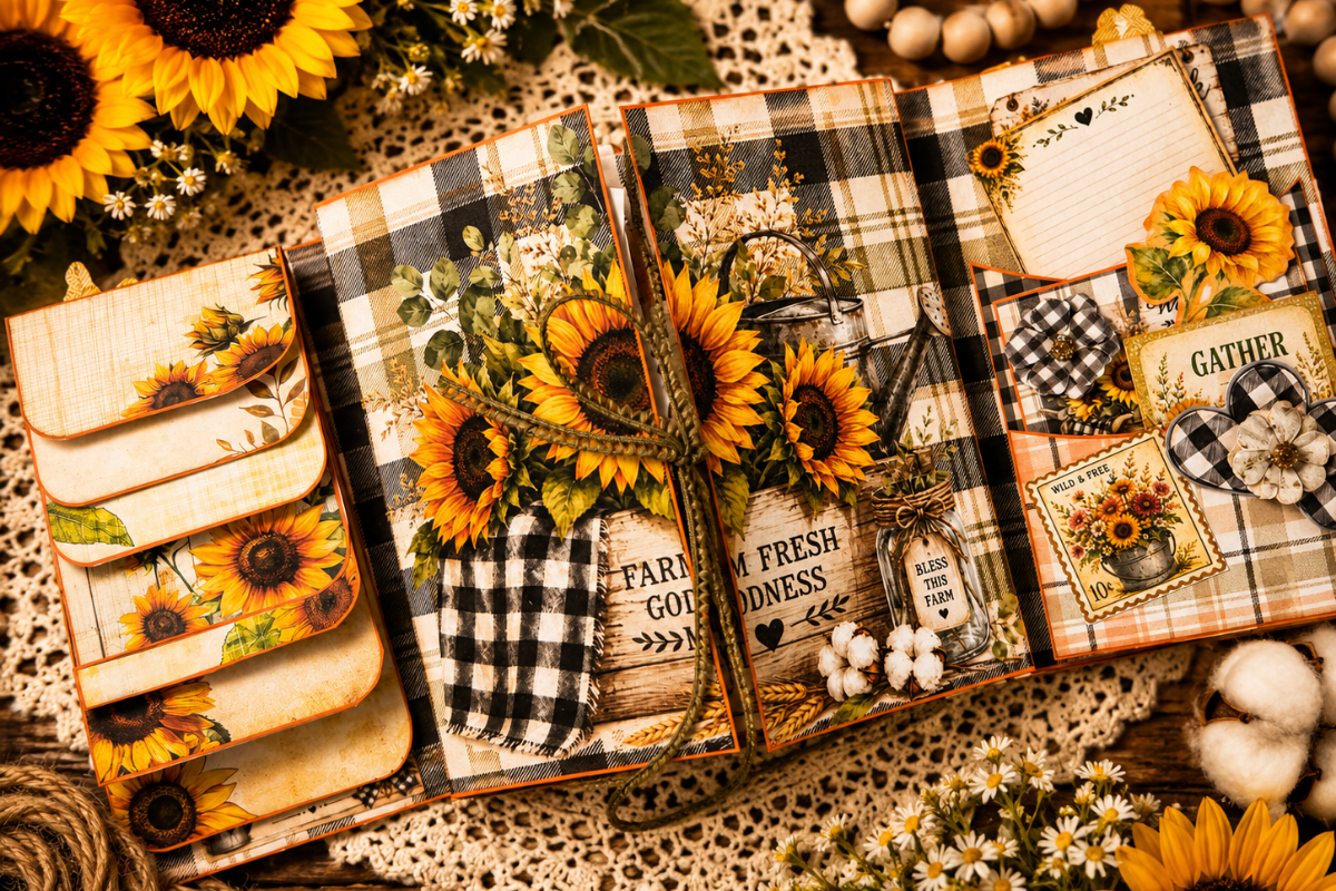 Paper Craft Socials: Sunflower Harvest Journal Atelier