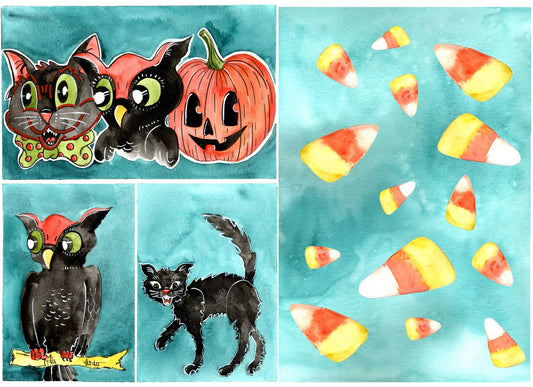 Retro Halloween by Lexi Grenzer Decoupage Paper - Roycycled