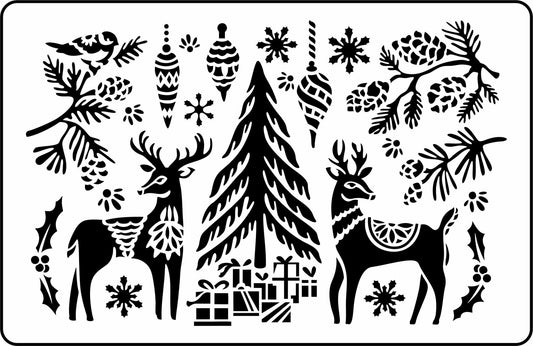 Folk Christmas Stencils by JRV