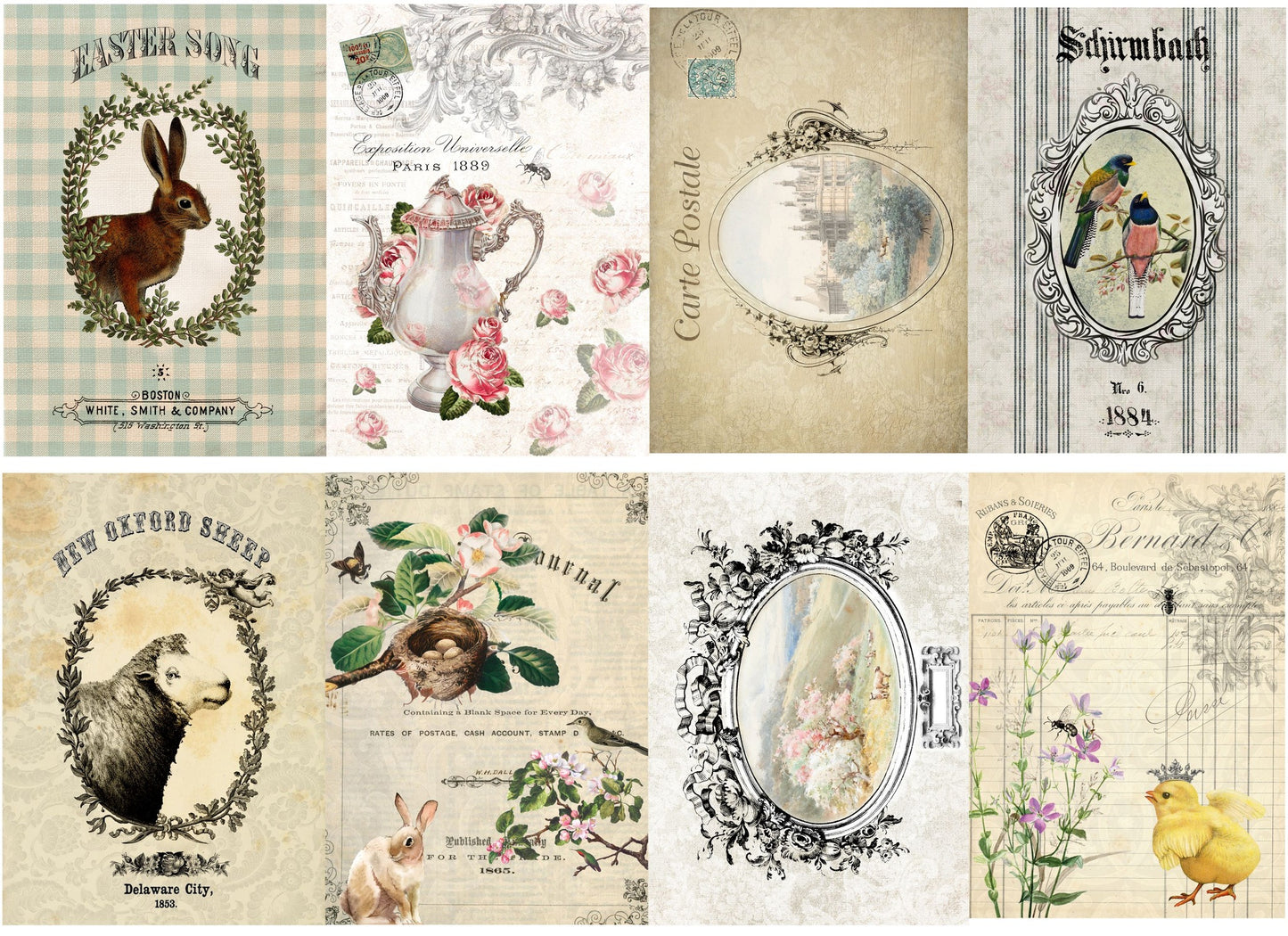 PRE - Order Spring Release Spring Elements-  Decoupage Paper - Roycycled