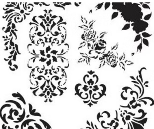 Baroque Corners  Stencil by Mara