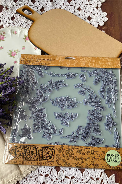 Rustic Cottage Stamp Bundle – Cutting Board + IOD Brambles & Berries