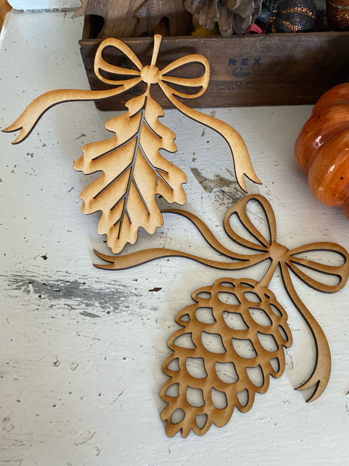 Woodland Bough Ornament Set (3 Pieces) — Laser Cut MDF