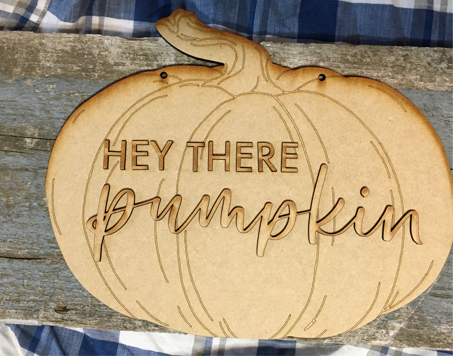 Hey There Pumpkin – Unfinished Layered Sign Kit | Fall DIY Decor