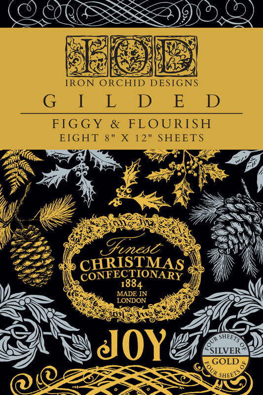 PRE - ORDER IOD - Figgy & Flourish Foil TRANSFER 8 x 12” PAD