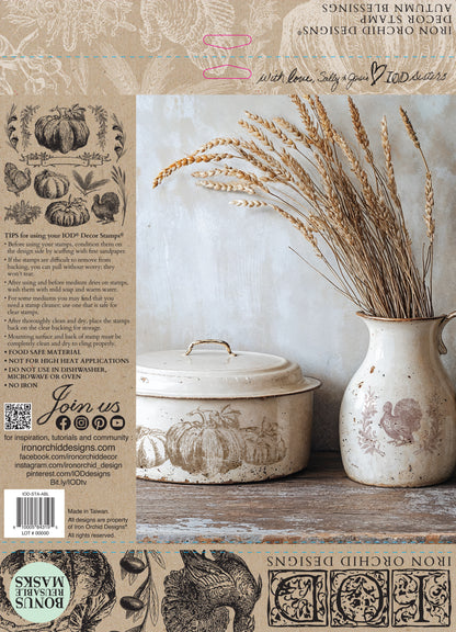 IOD Autumn Blessings 12×12 DECOR STAMP