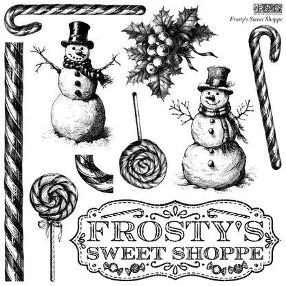 Frosty Sweet Shoppe IOD 12 x 12 Decor Stamp