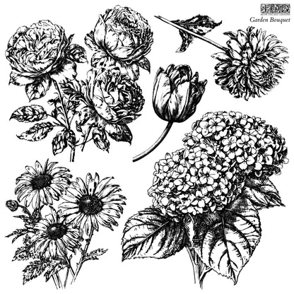 Garden Bouquet IOD 12×12 DECOR STAMP