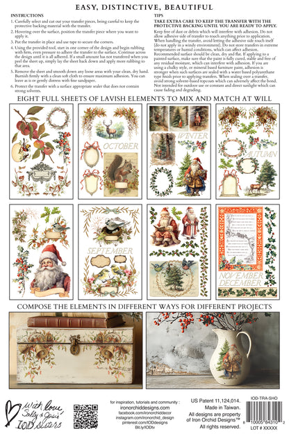 Pre- Order - IOD - Santa's Hallow TRANSFER 8 x 12” PAD -