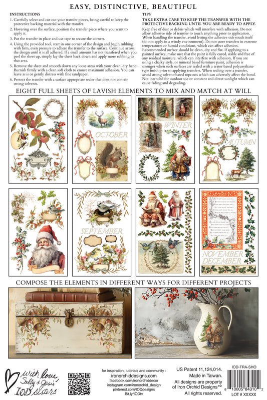 Pre- Order - IOD - Santa's Hallow TRANSFER 8 x 12” PAD -