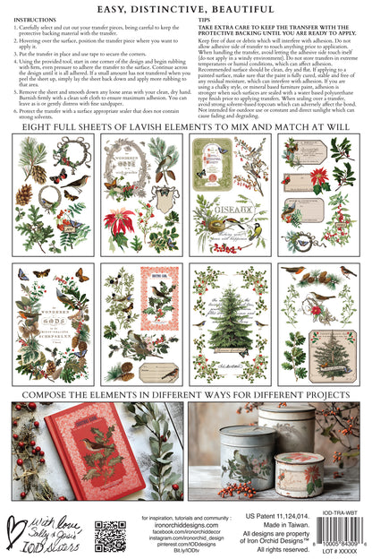 PRE- ORDER IOD - Winter Botanist TRANSFER 8 x 12” PAD