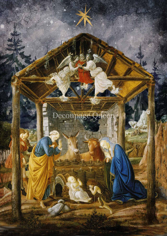 Botticelli's Nativity A4 Rice Paper Decoupage Queen