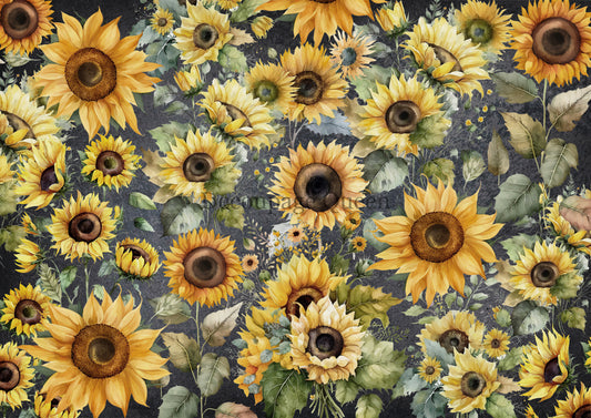 Field of Sunflowers  Rice Paper A4