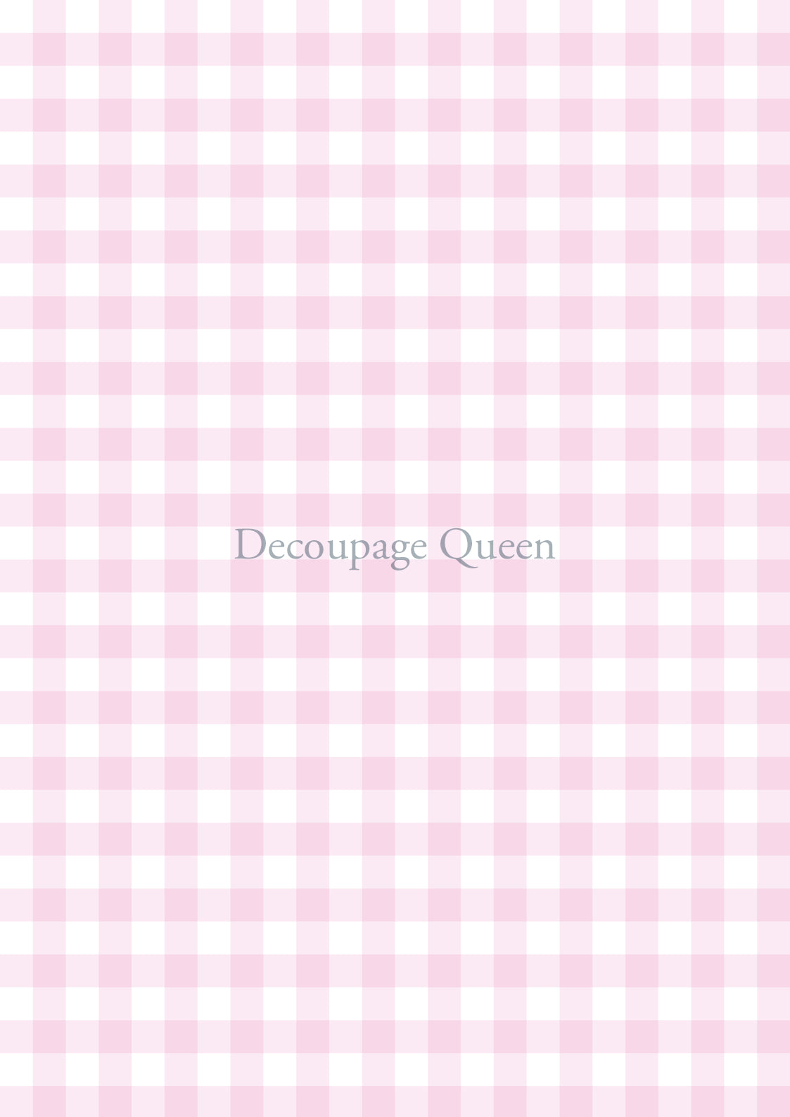 Pink Gingham A4 Rice Paper Decoupage Queen