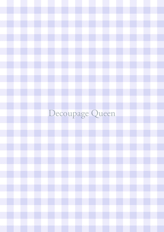 Purple Gingham A4 Rice Paper Decoupage Queen