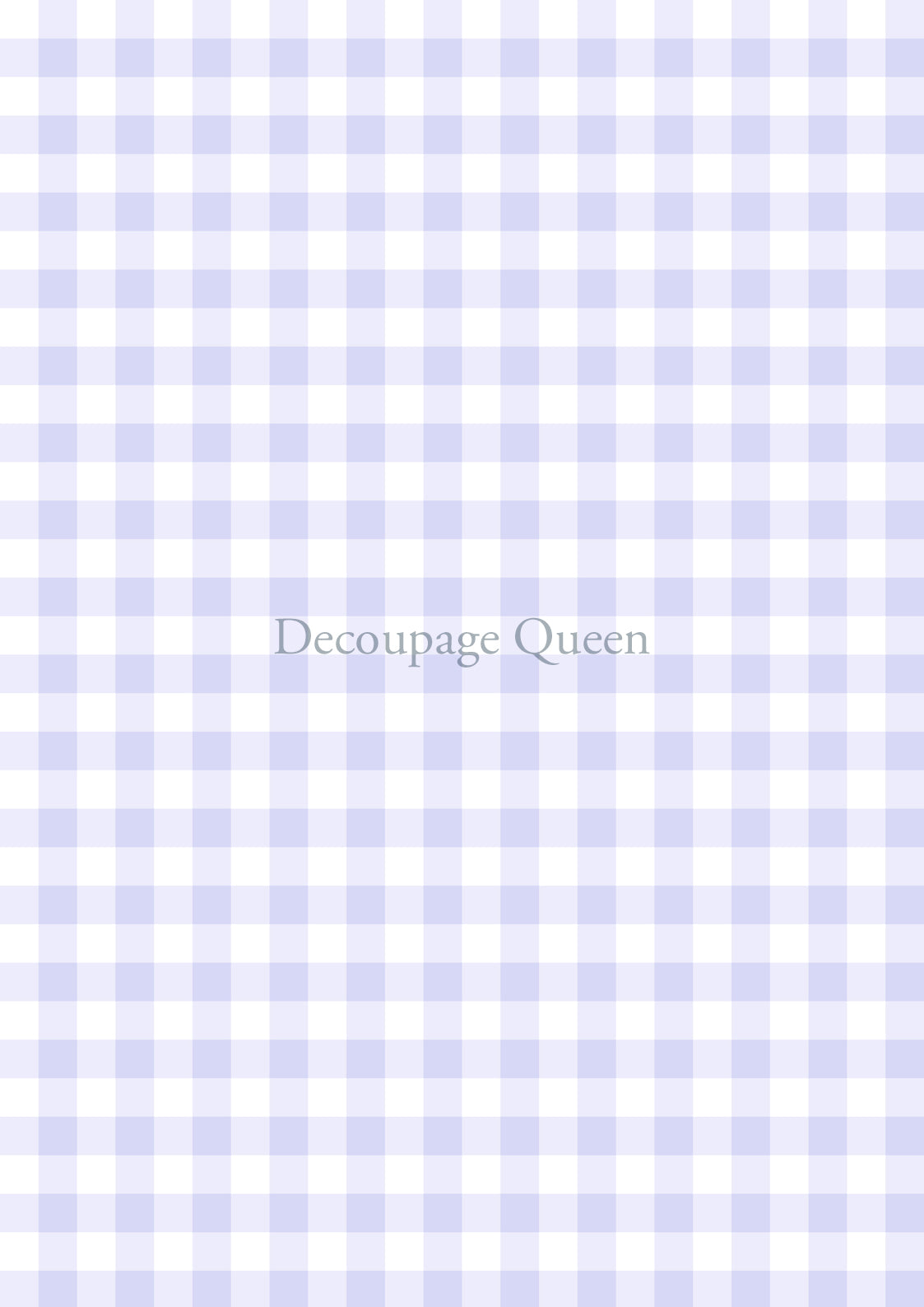 Purple Gingham Rice Paper A3 Decoupage Queen