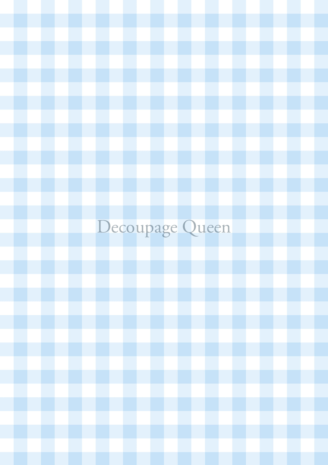 Blue Gingham Rice Paper A3 Decoupage Queen