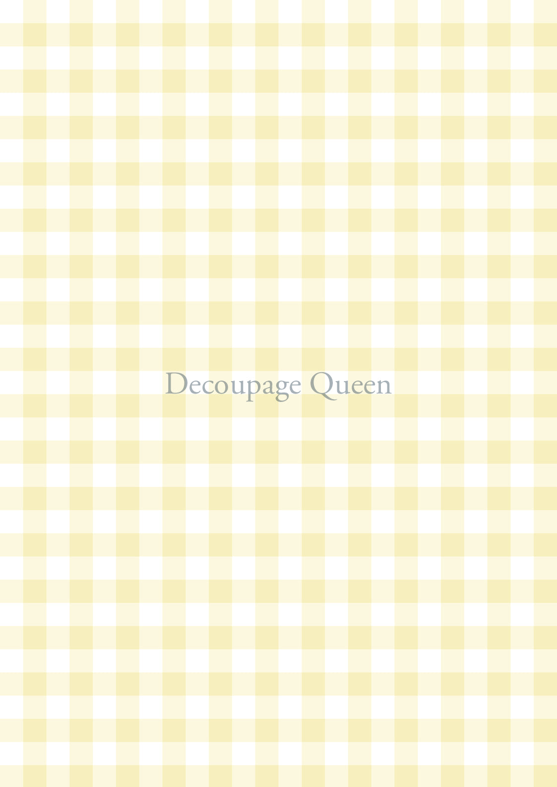 Yellow Gingham A4 Rice Paper Decoupage Queen