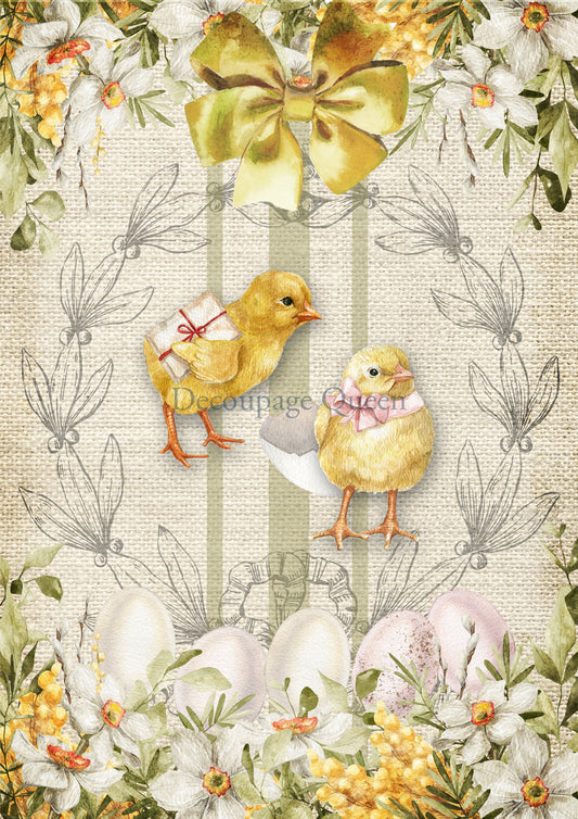 Easter Chicks A4 Rice Paper Decoupage Queen