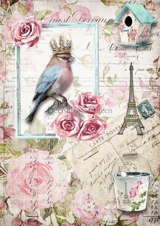 Forever Yours  A4 Rice Paper Decoupage Queen