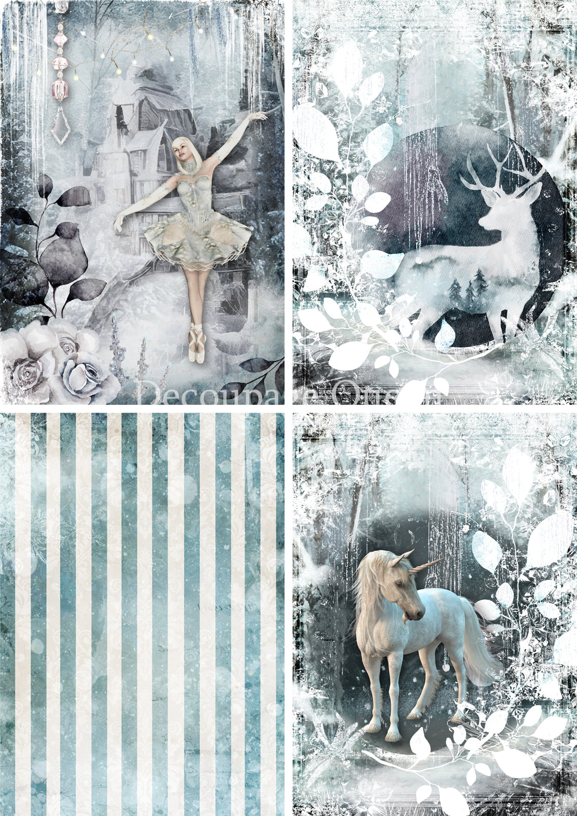 Winter Fairy Tale 4 pack A3 Rice Paper Decoupage Queen