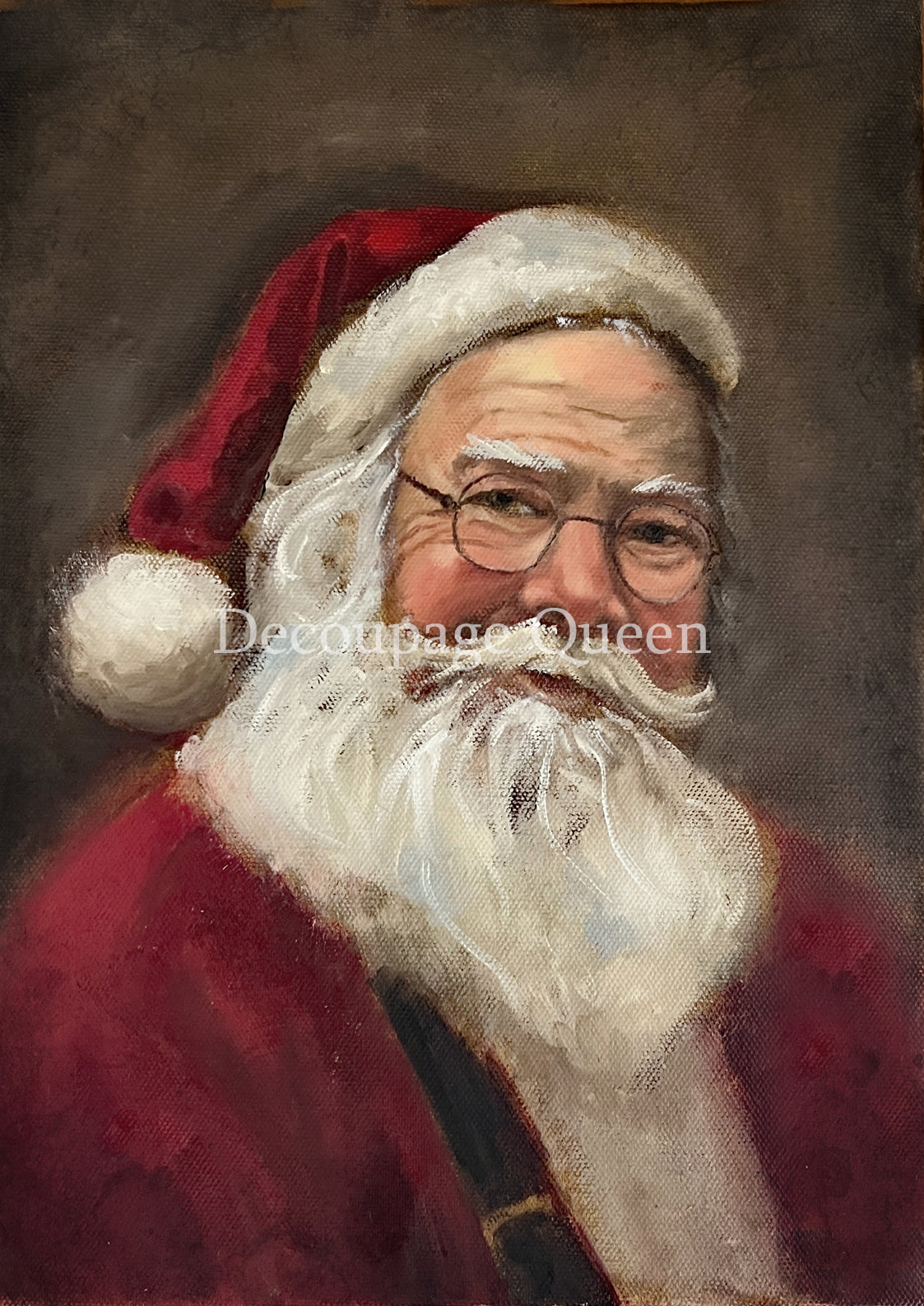 Teresa Rene Art  - Santa Portrait A4 Rice Paper Decoupage Queen