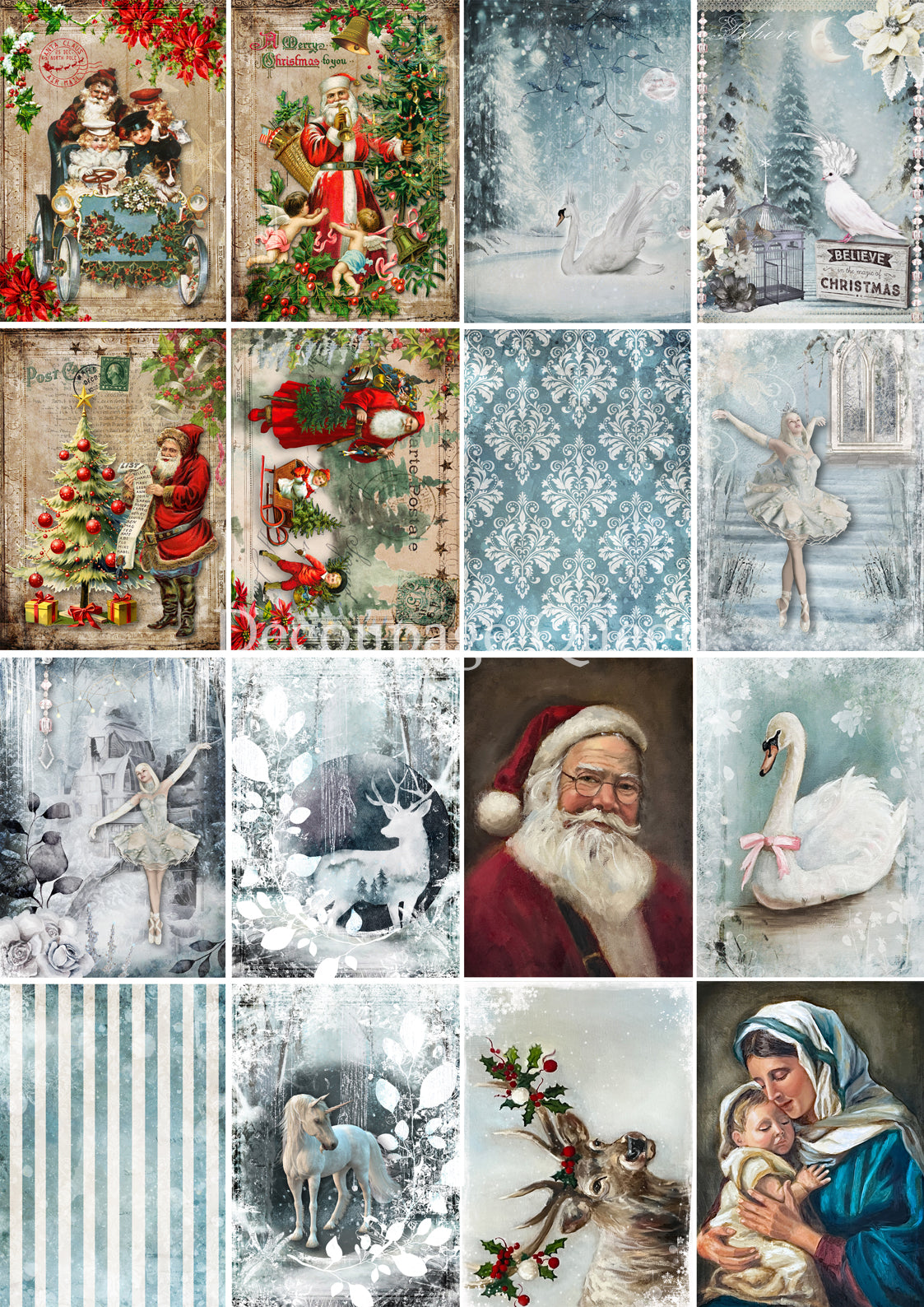 Winter Minis A4 Rice Paper Decoupage Queen