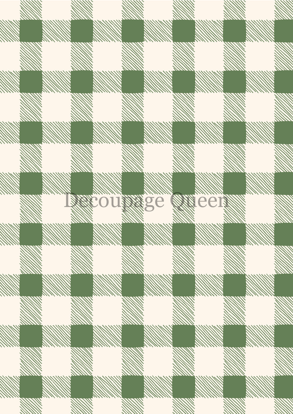 Green Checks A4 Rice Paper Decoupage Queen