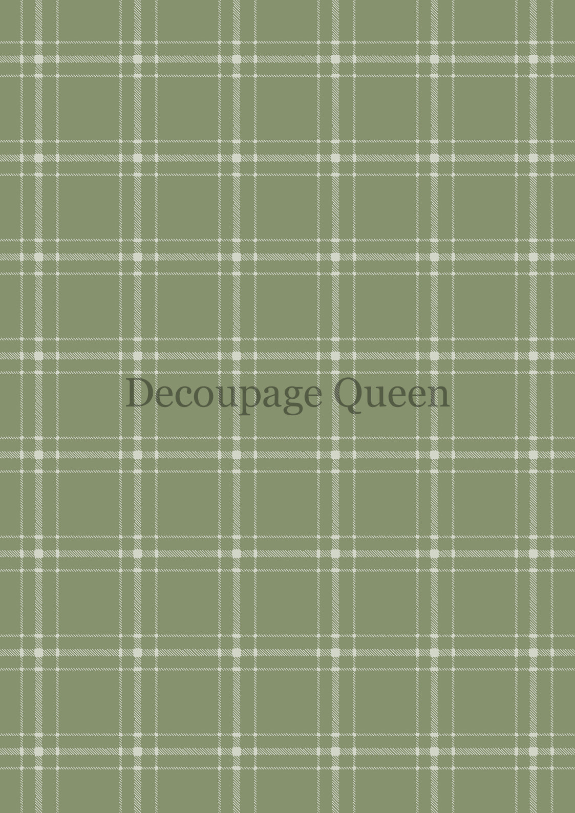 Green Plaid A4 Rice Paper Decoupage Queen