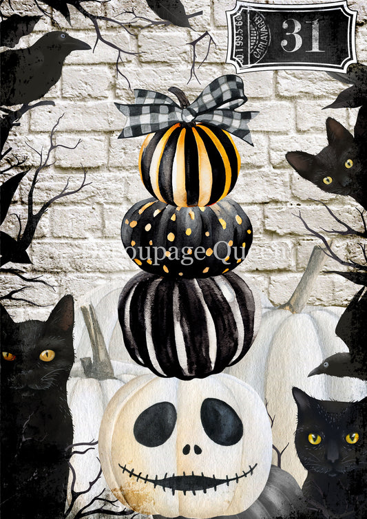 Tall Pumpkins Rice Paper A3