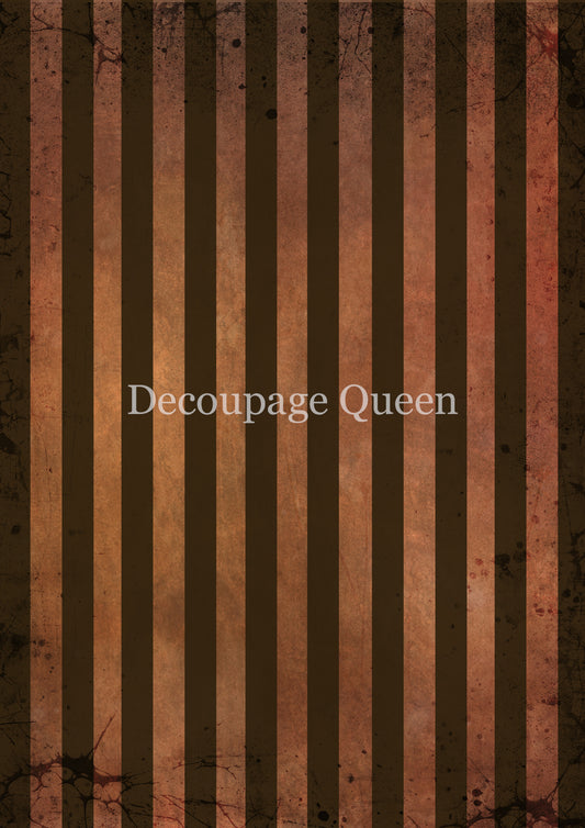 Orange & Brown Stripe Rice Paper A3