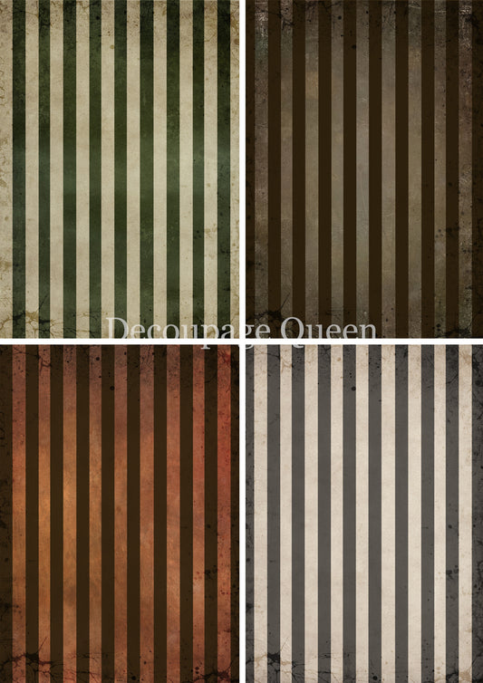 Fall Stripes 4 Pack Rice Paper A3