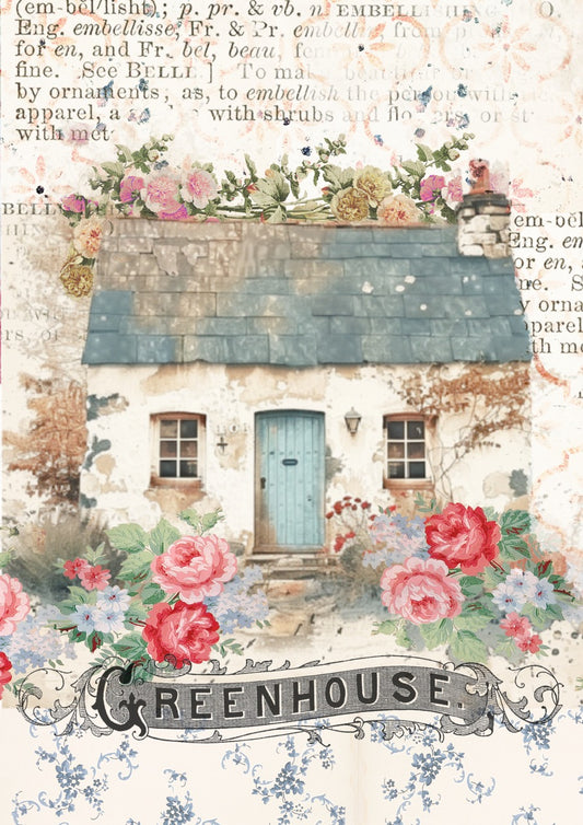 Spring Cottage - Decoupage Queen - Ellen J Goods Rice Paper A3