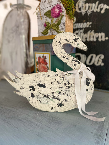 The Swan Silhouette Surface Set – 2-Piece Unfinished Cutouts -DIY