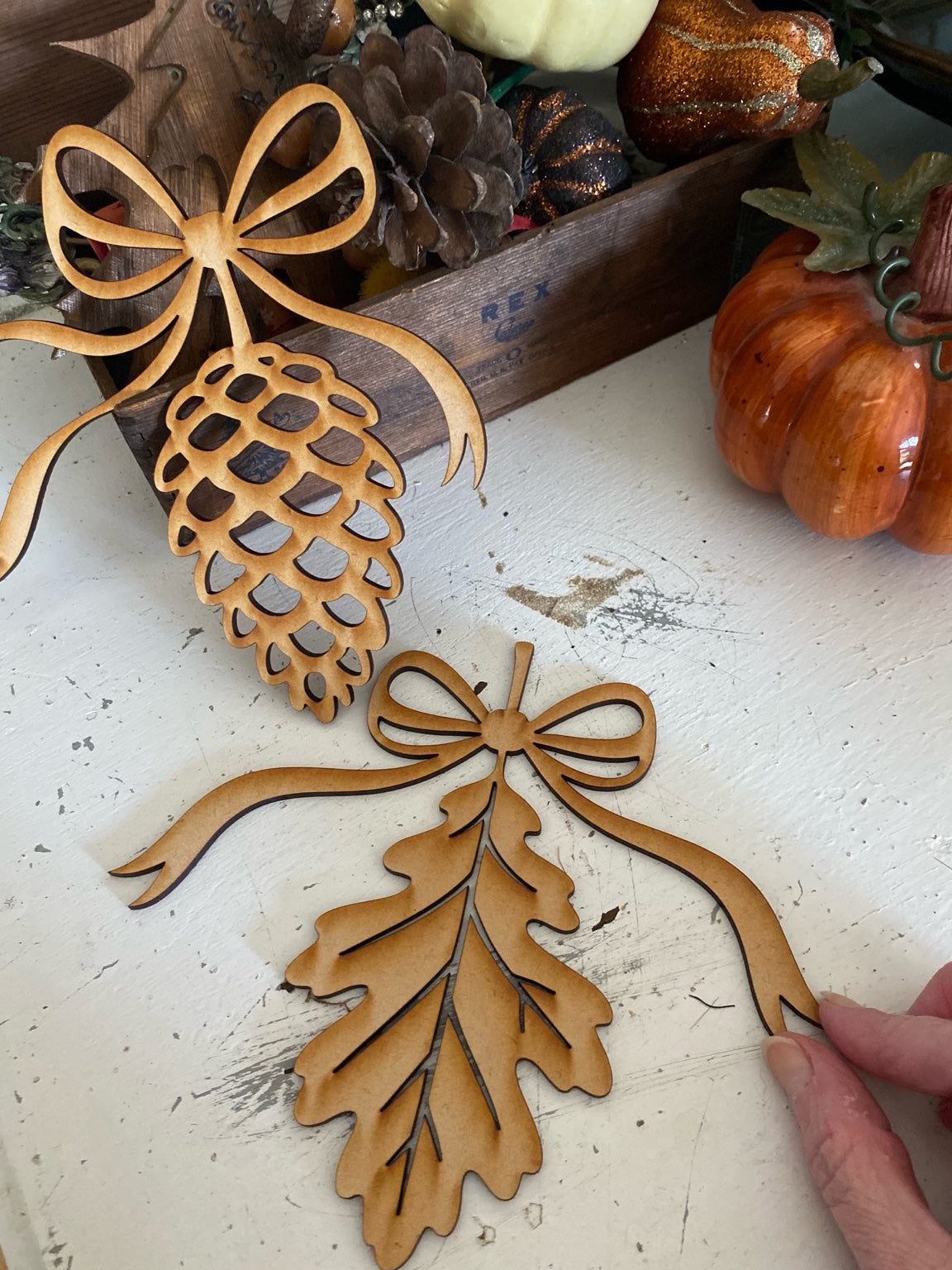 Woodland Bough Ornament Set (3 Pieces) — Laser Cut MDF
