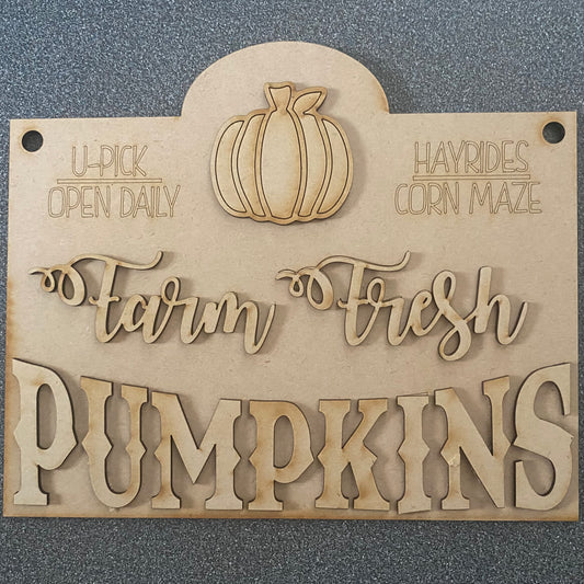 Farm Fresh Pumpkin Sign- unfinished DIY