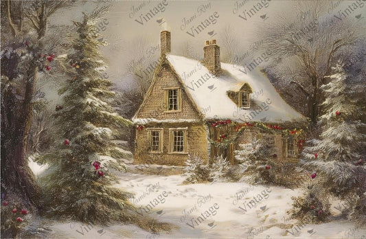 Winter Cottage JRV Medium Rice Paper