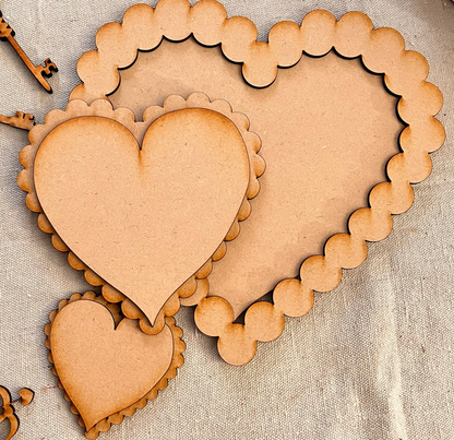 Scalloped Framed Hearts — Layered Creative Set (3 Sizes)