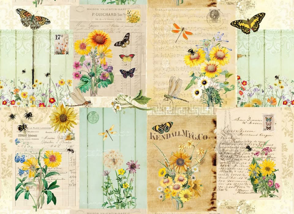 Botanical Masterboard-  Decoupage Paper - Roycycled