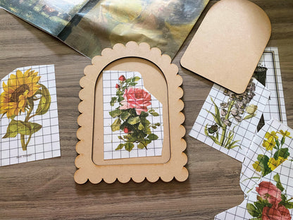 Scalloped Arch Panel Set – 2-Piece Layered Surface for Decoupage, DIY & Mixed Media