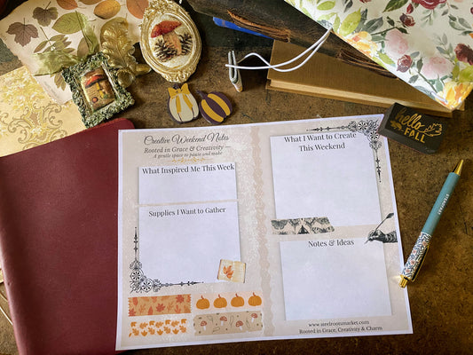 Creative Weekend Notes— Free Printable Journal Page