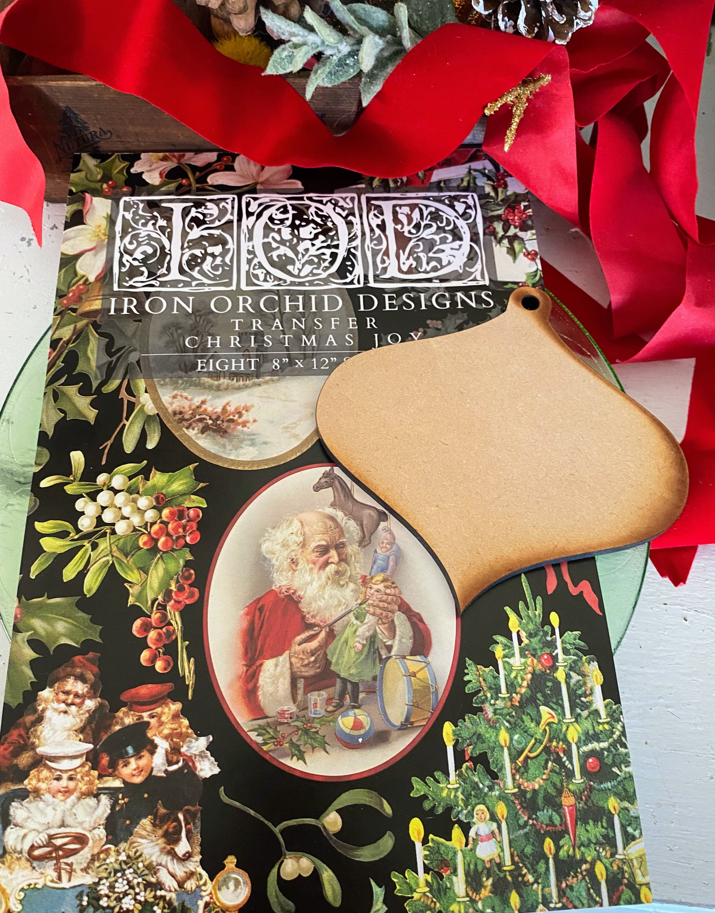 Today Only: Free Ornament Gift!  IOD - Christmas Joy TRANSFER 8 x 12” PAD