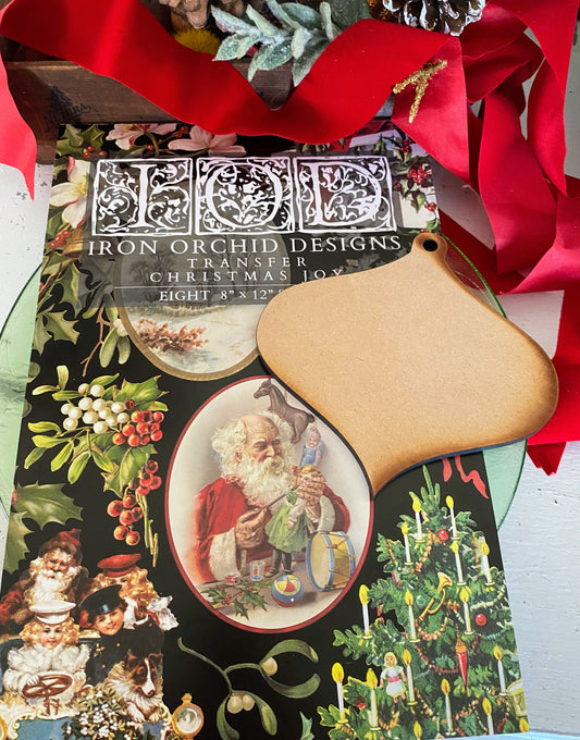 Today Only: Free Ornament Gift!  IOD - Christmas Joy TRANSFER 8 x 12” PAD