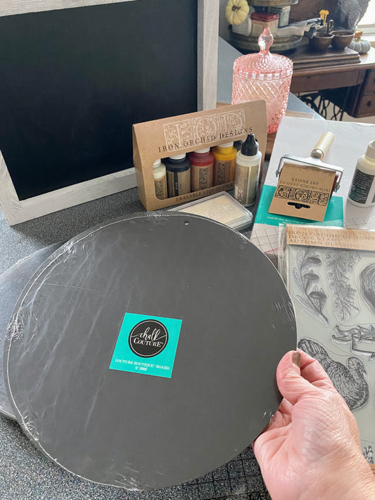 10″ Round Chalkboard Surface — Double-Sided Boutique Board (Retired Chalk Couture Surface)