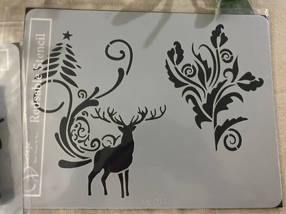 🎄 Limited Edition Bundle - 2  Christmas Stencils & Crystal Pen Bundle Vintage Retail Therapy By Mara + Pentart