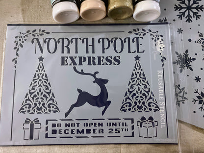 🎄 Limited Edition Bundle - 2  Christmas Stencils & Crystal Paste Bundle Decoupage Queen + Pentart